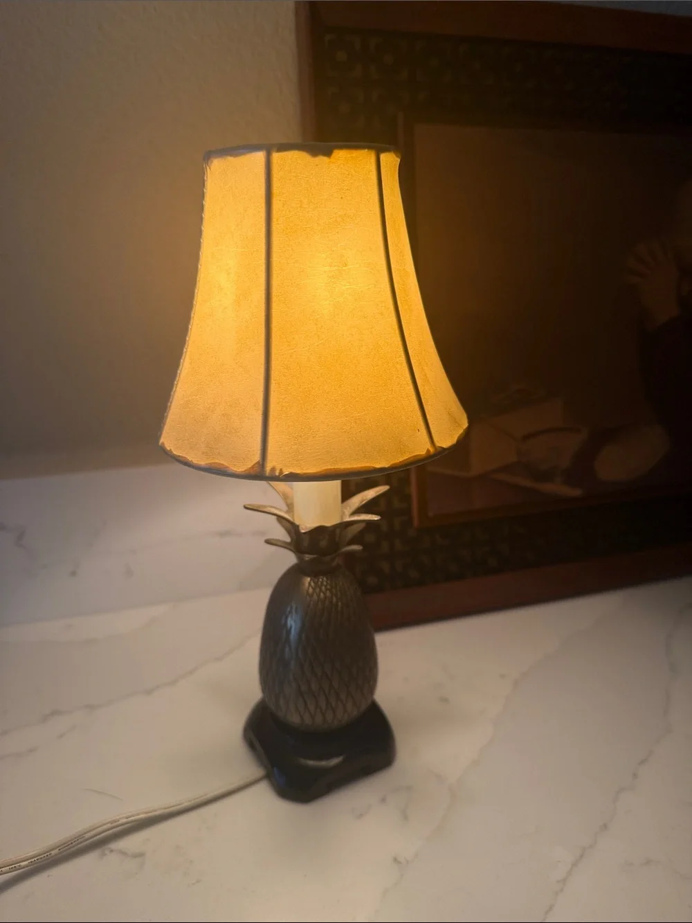 Vintage Andrea By Sadek Brass Pineapple Accent Lamp